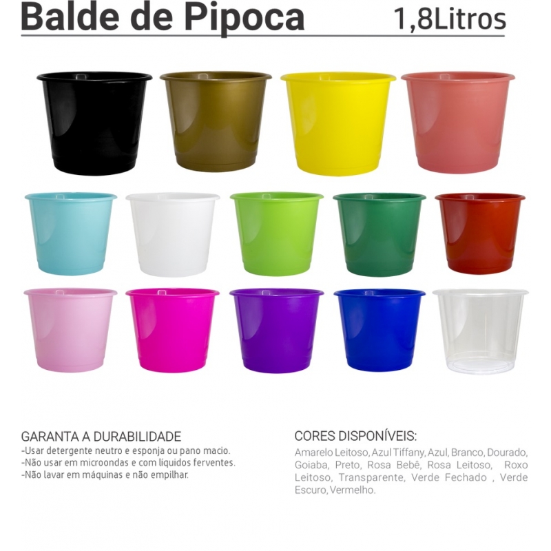 Balde de Pipoca 1,8Litros