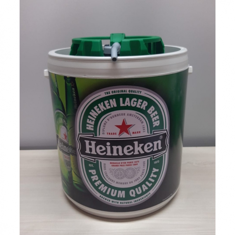 Cooler personalizado com tampa porta latas e abertura para Keg Heineken